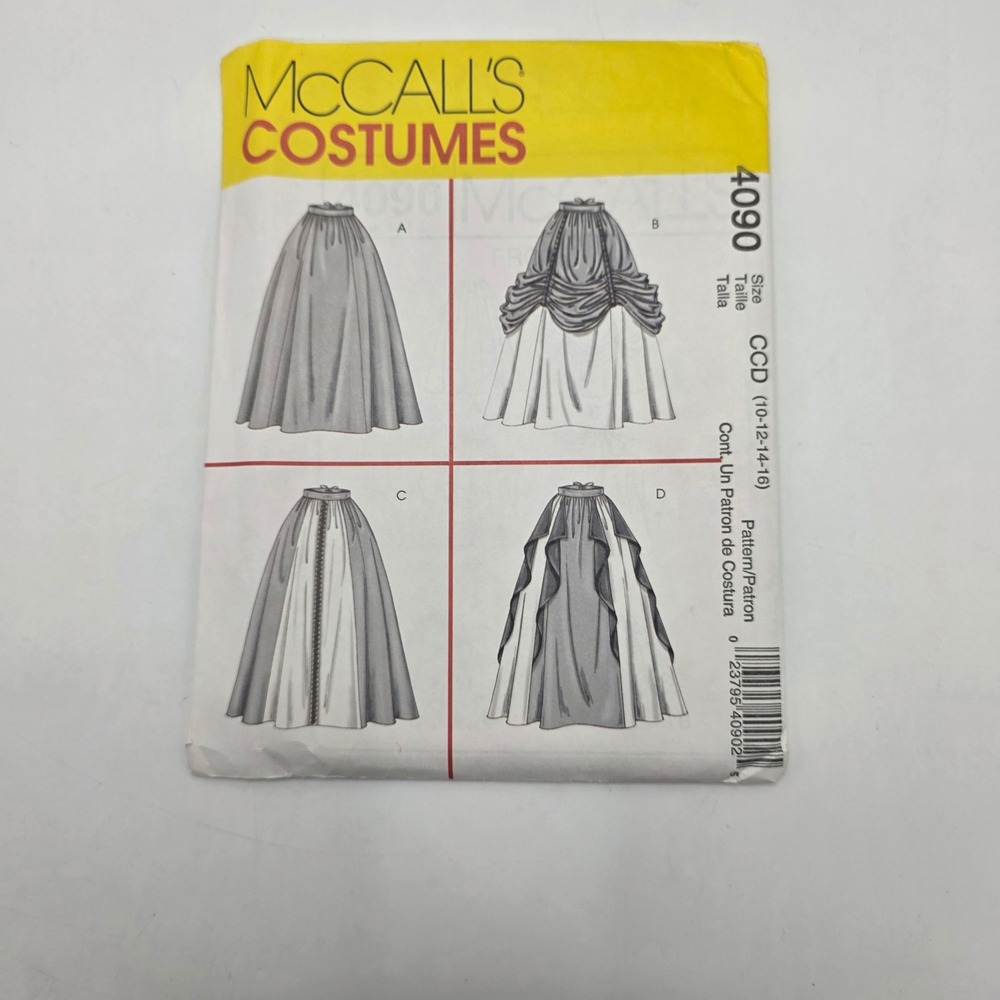 McCall's 4090 Sewing Pattern Renaissance Skirt Draped Victorian Cosplay